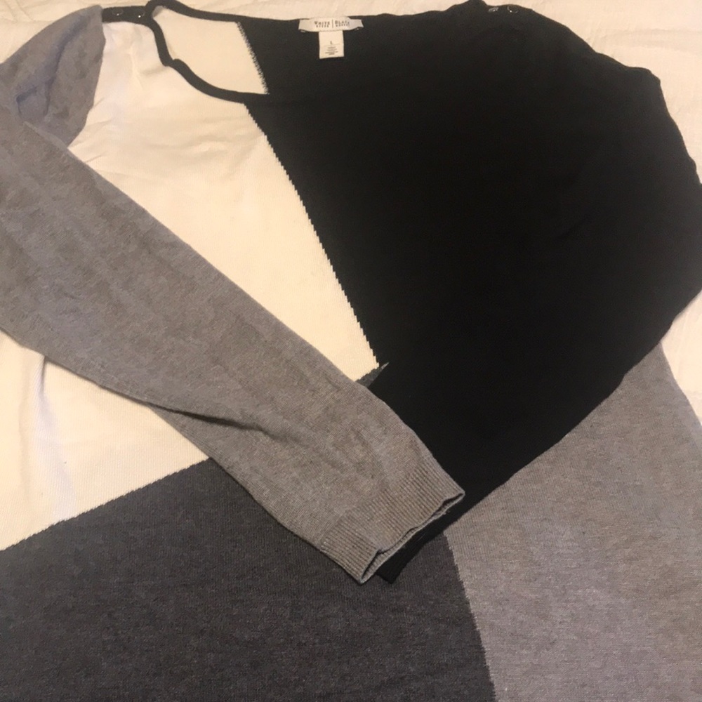 EUC knit sweaters grey black white WHBM